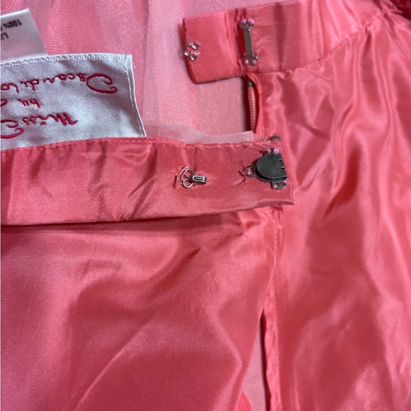 👉 Vintage Miss O Oscar de la Renta Silk Skirt Coral A-Line Formal Party Size 8 - Picture 6 of 8